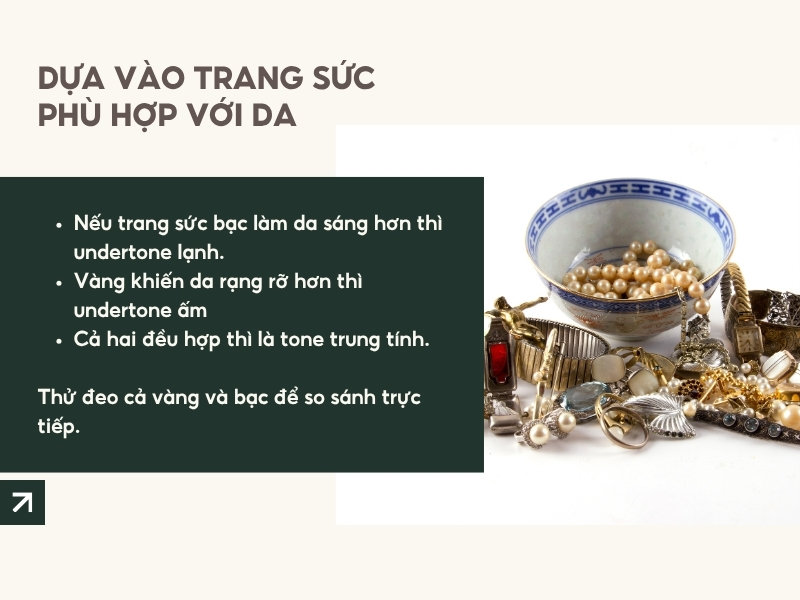 Xác định tone da bằng trang sức