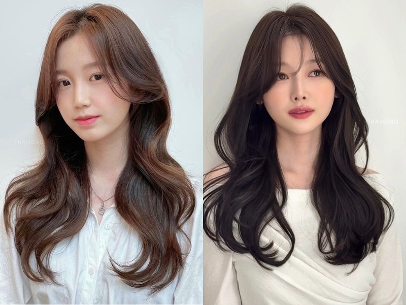 Tóc dài uốn đuôi nhẹ