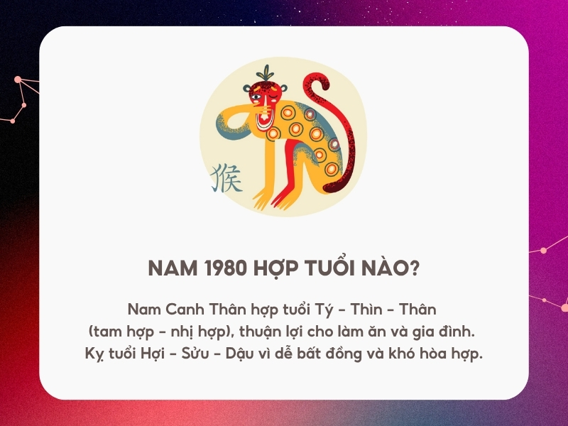 Nam 1980 hợp tuổi nào