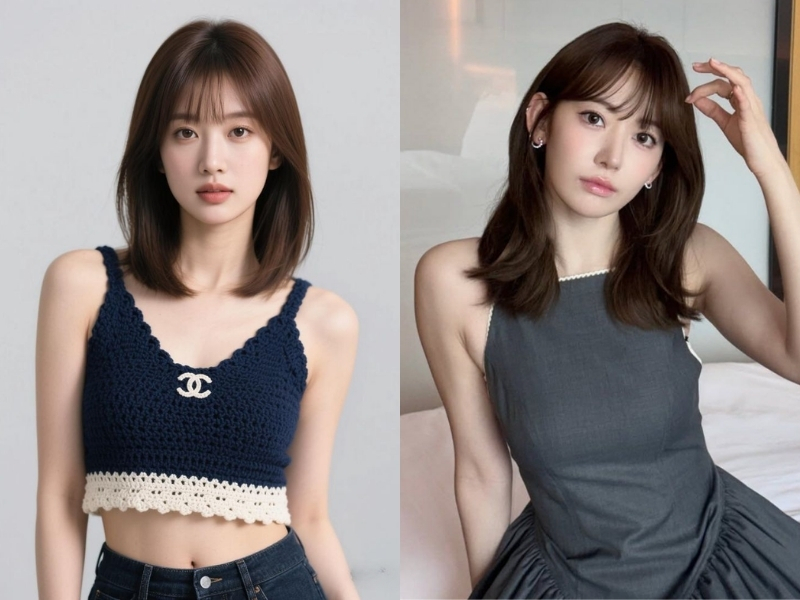 tóc mái thưa cho nữ