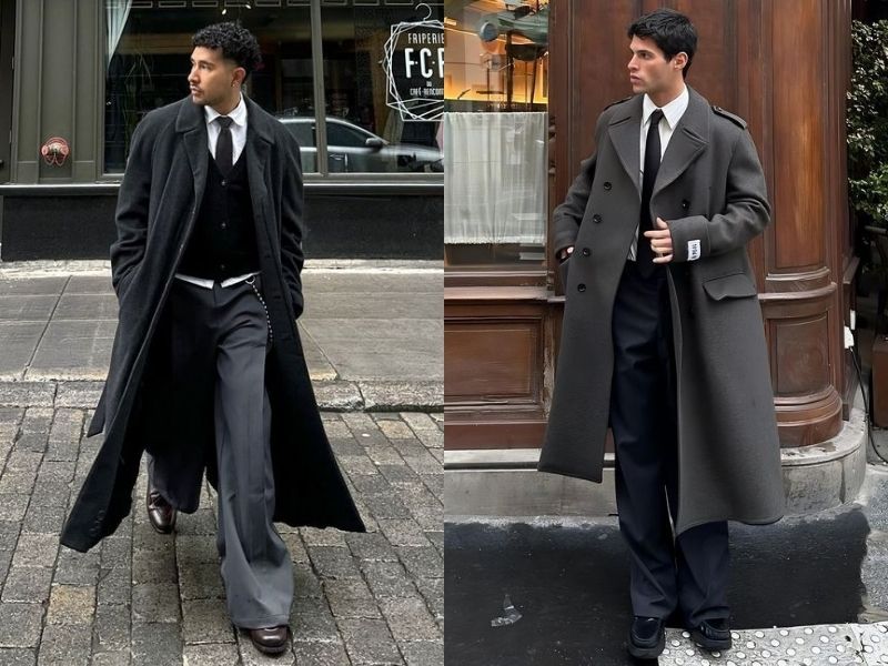 trench coat phối suit