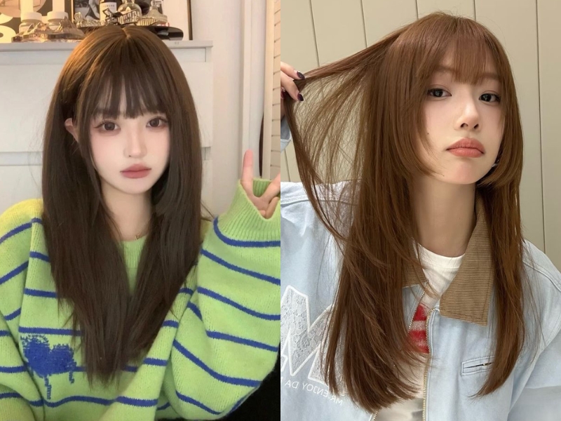 Tóc mái ngang layer 