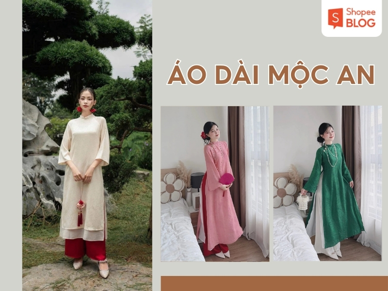 Áo Dài Mộc An bán áp dài màu xanh lá