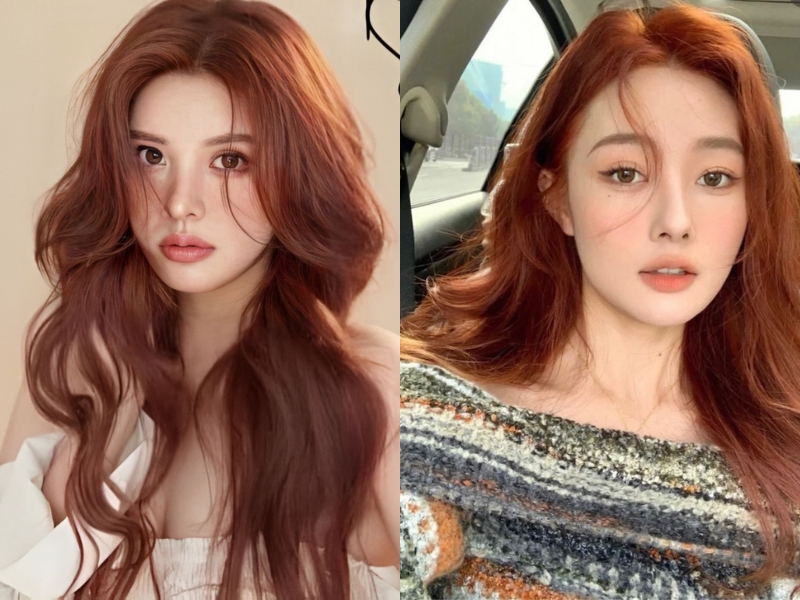 Tóc nhuộm màu nâu hạt dẻ 