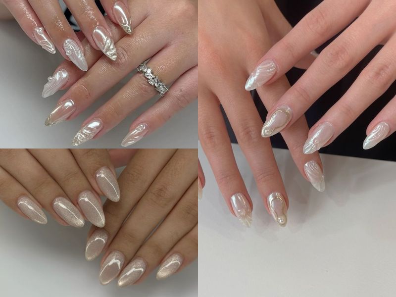 nail tráng gương ngọc trai