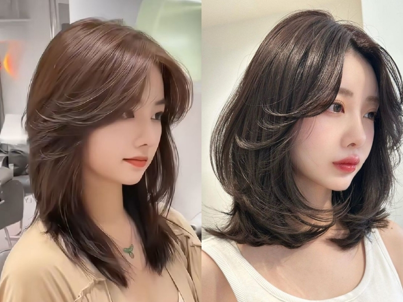 Tóc mái baylayer ngắn