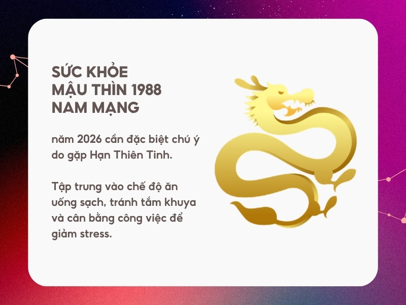 Sức khỏe năm 2026 Mậu Thìn 1988