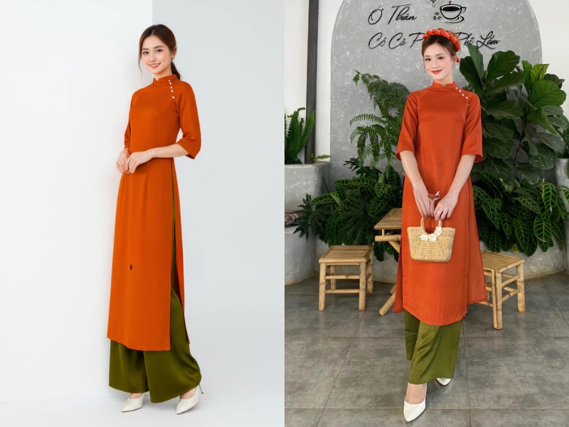 Phối màu cam – xanh lá 