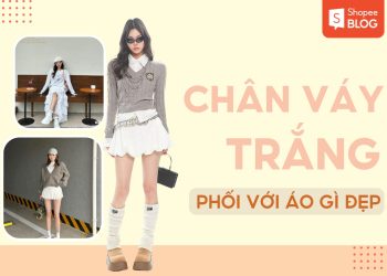 chân váy trắng phối với áo gì