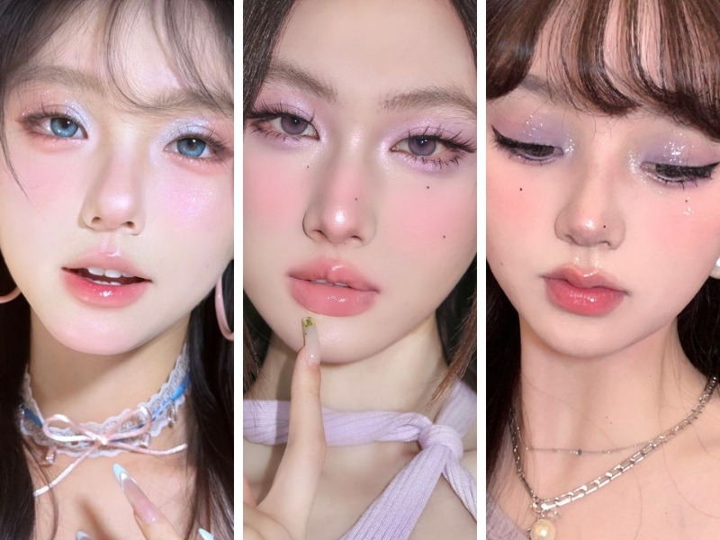 Makeup tone hồng tím