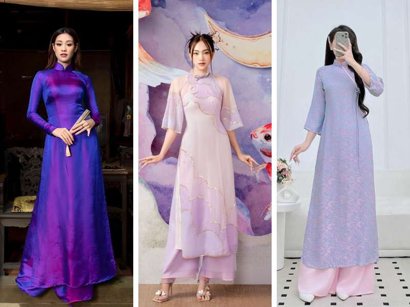 Các mẫu áo dài tím hot trend