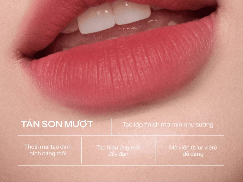 Hiệu ứng trên môi của son bùn ẩm Lemonade