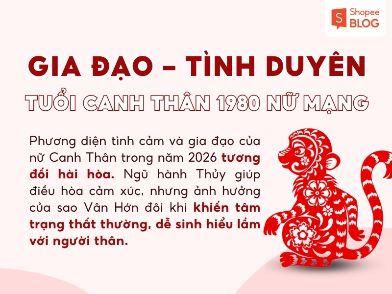 Gia đạo tình duyên năm 2026 của nữ Canh Thân