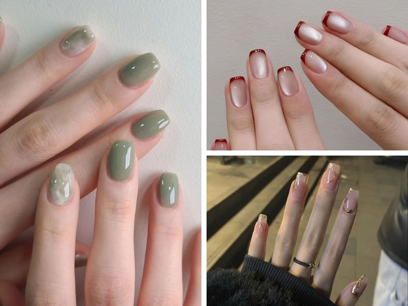 mẫu nail móng vuông