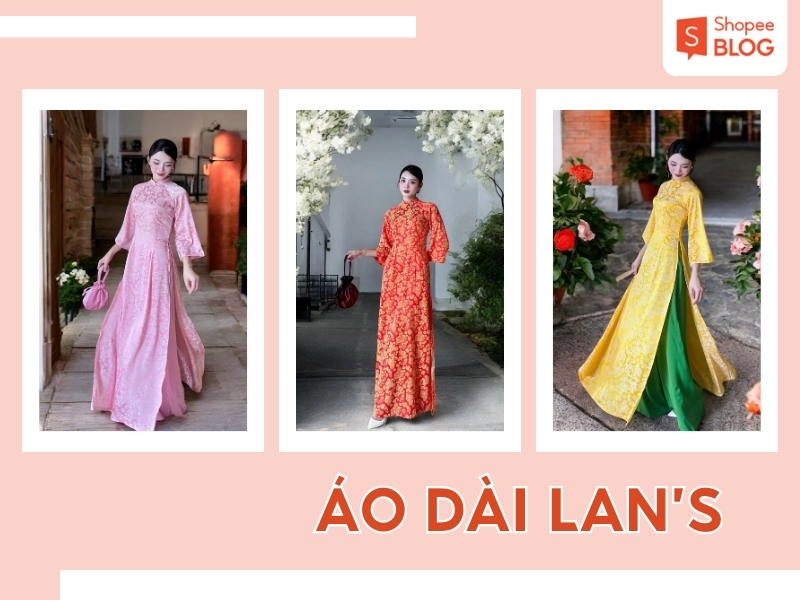 Áo Dài màu cam LAN’S 