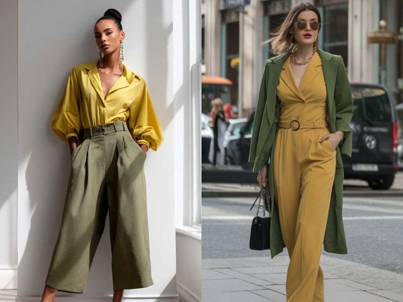 Màu vàng mix với màu olive