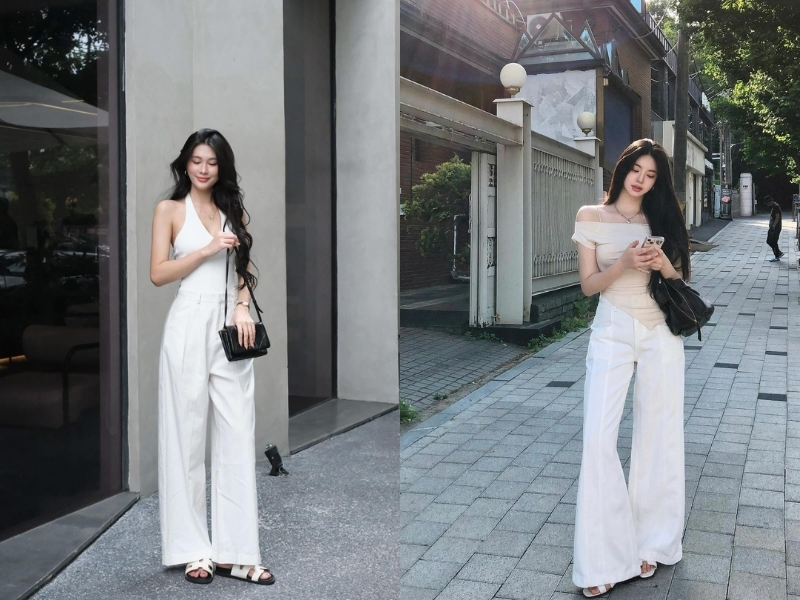Outfit tone trắng toàn tập 