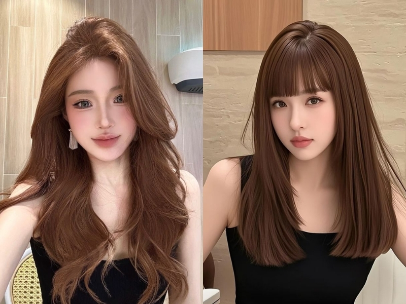 tóc nâu hạt dẻ chocolate sáng da 