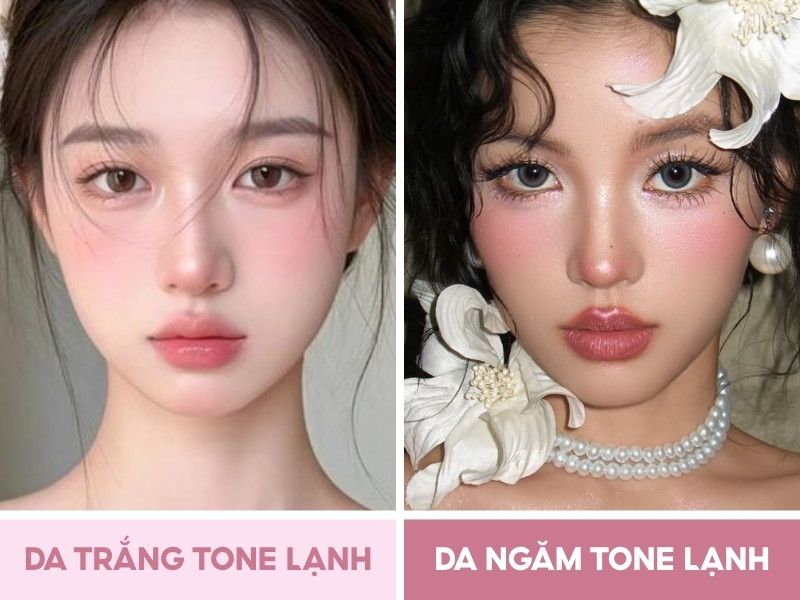 Da trắng tone lạnh và da ngăm tone lạnh
