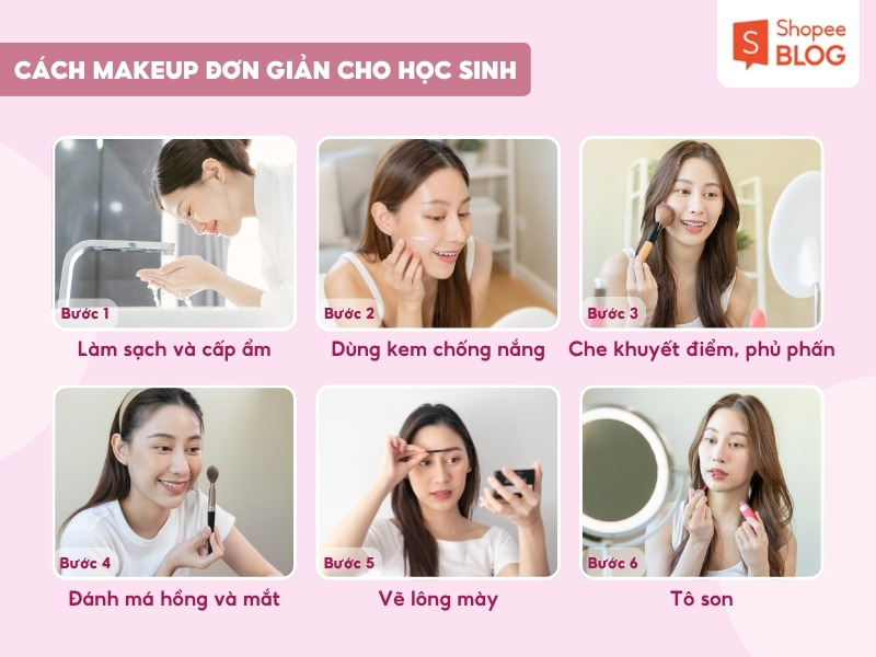 Các bước trang điểm đơn giản cho học sinh
