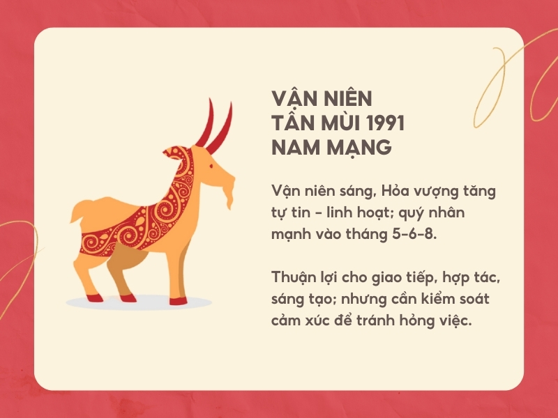 Vận niên tuổi Tân Mùi 1991 nam mạng năm 2026