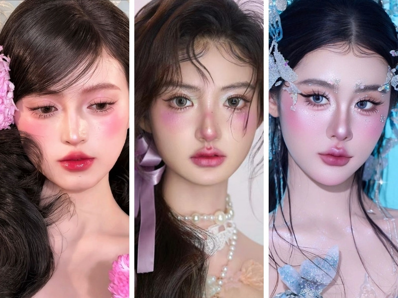 Makeup tone hồng cánh sen
