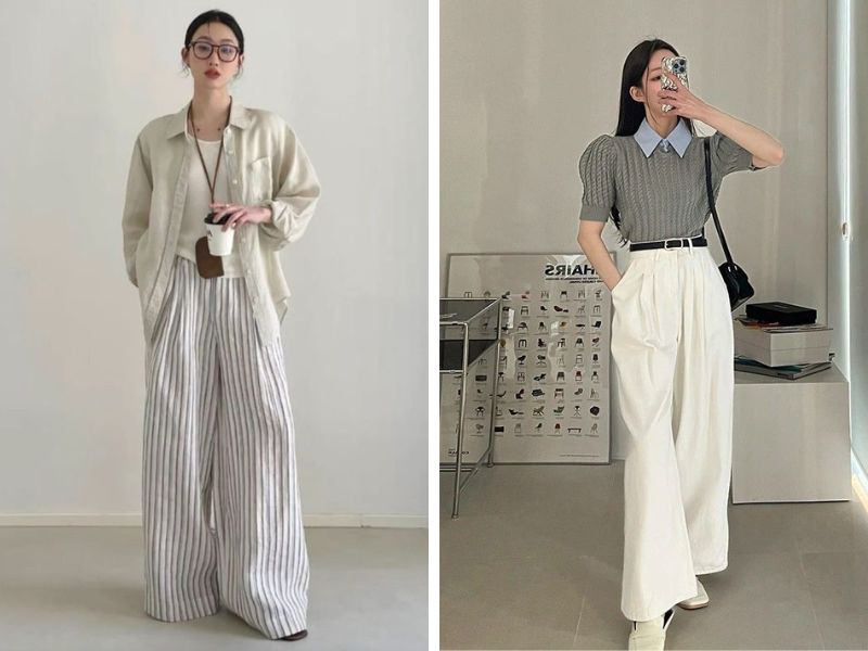 outfit với quần culottes