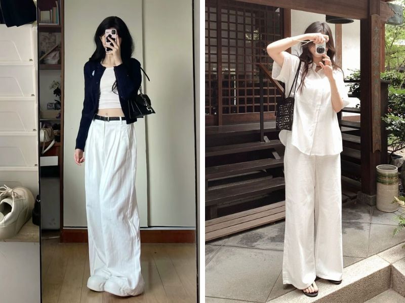 quần ống rộng linen