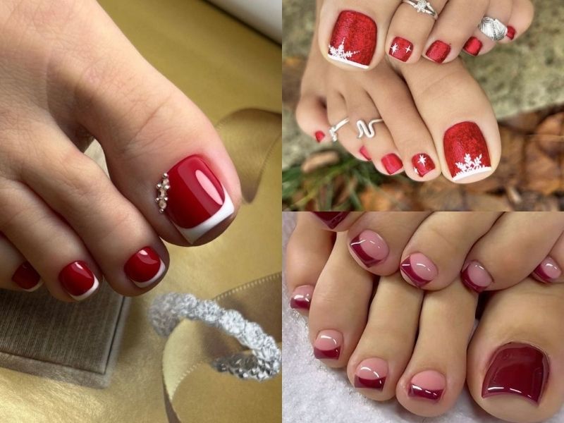 nail đỏ rượu sơn đầu móng