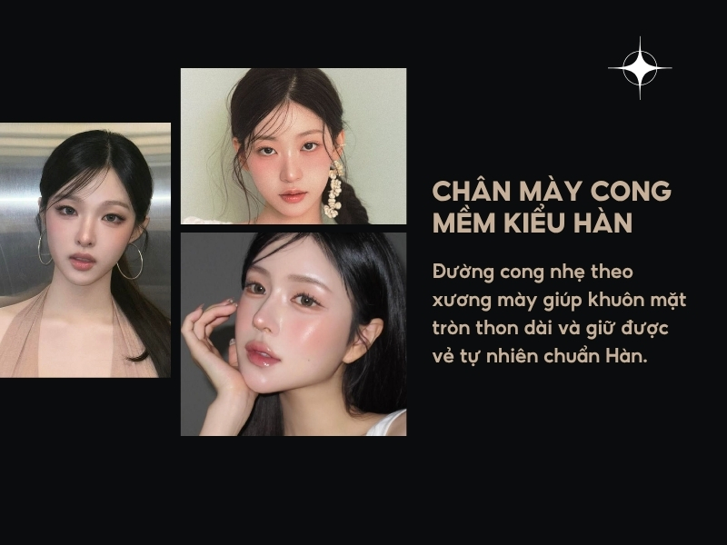 Chân mày cong mềm kiểu Hàn