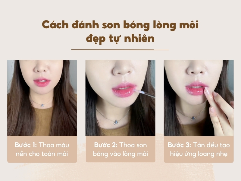 Cách đánh son bóng lòng môi đẹp tự nhiên 