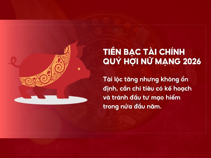 Tiền bạc tài chính tuổi Quý Hợi năm 2026 nữ mạng