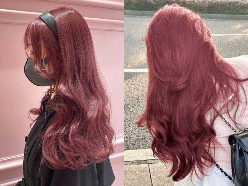 đỏ rượu vang nhạt tóc