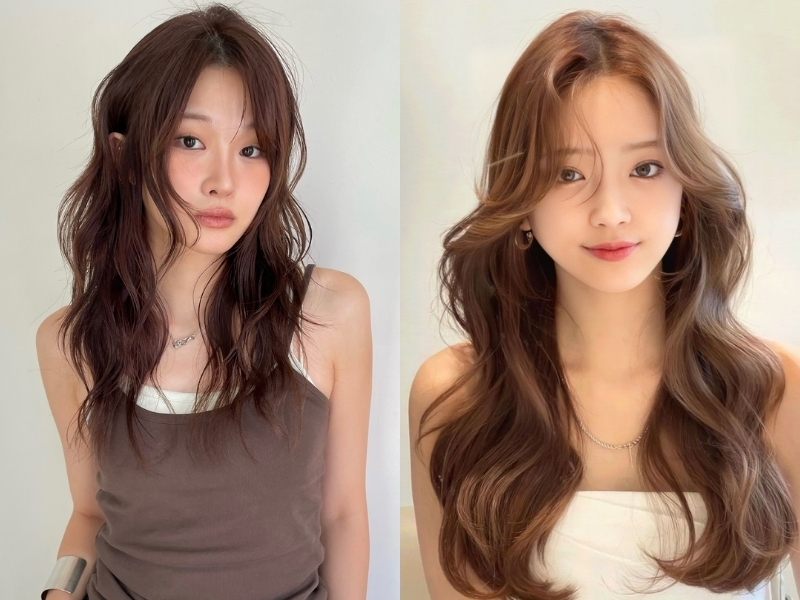 Tóc nhuộm nâu socola 