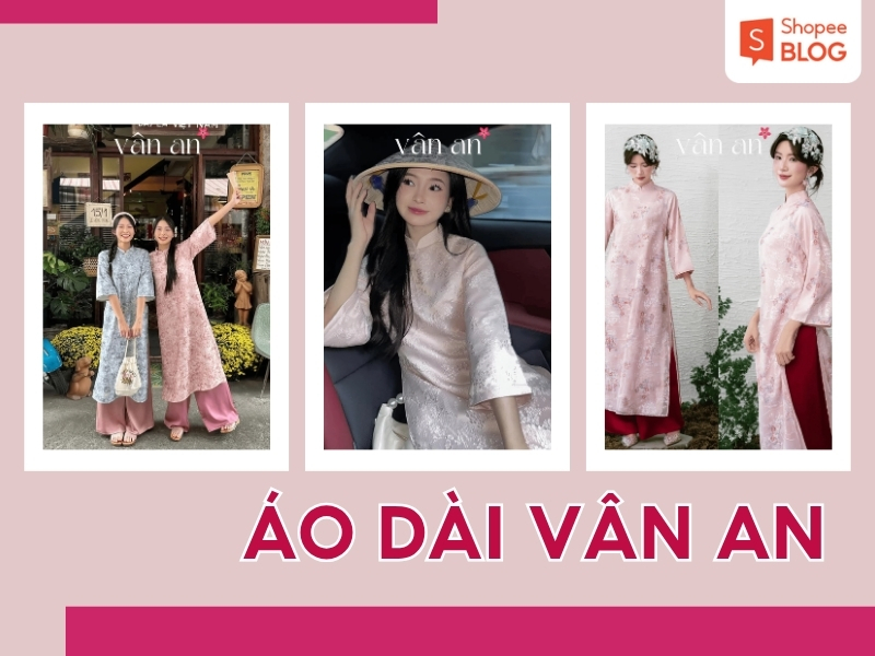 Áo Dài Vân An la fmoojt trong shop bán áo dài màu hồng đẹp