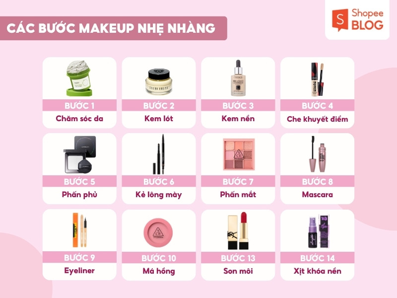 Cách trang điểm nhẹ nhàng cho người mới bắt đầu