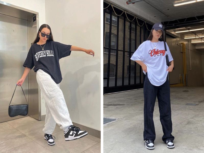 outfit với áo thun cho nữ