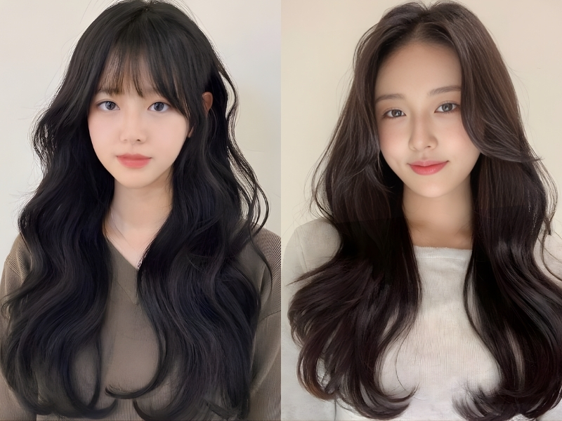 Tóc layer nữ mặt dài