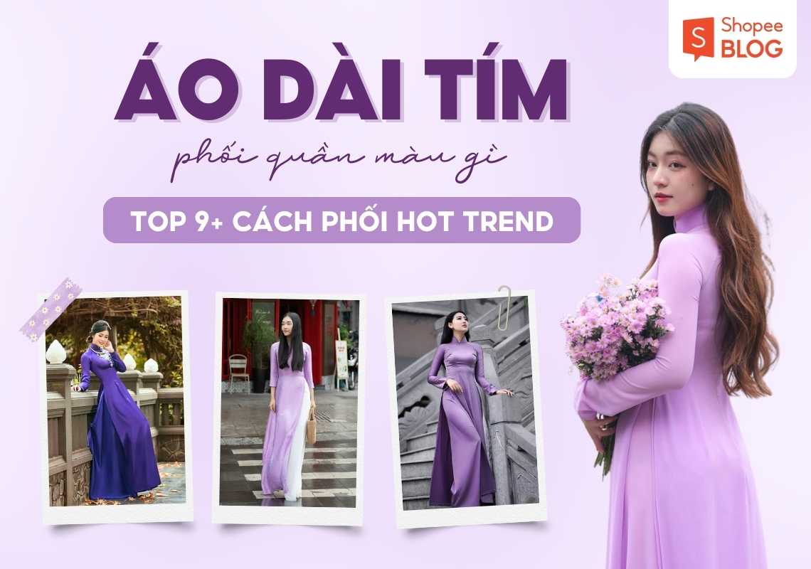 áo dài tím phối quần màu gì