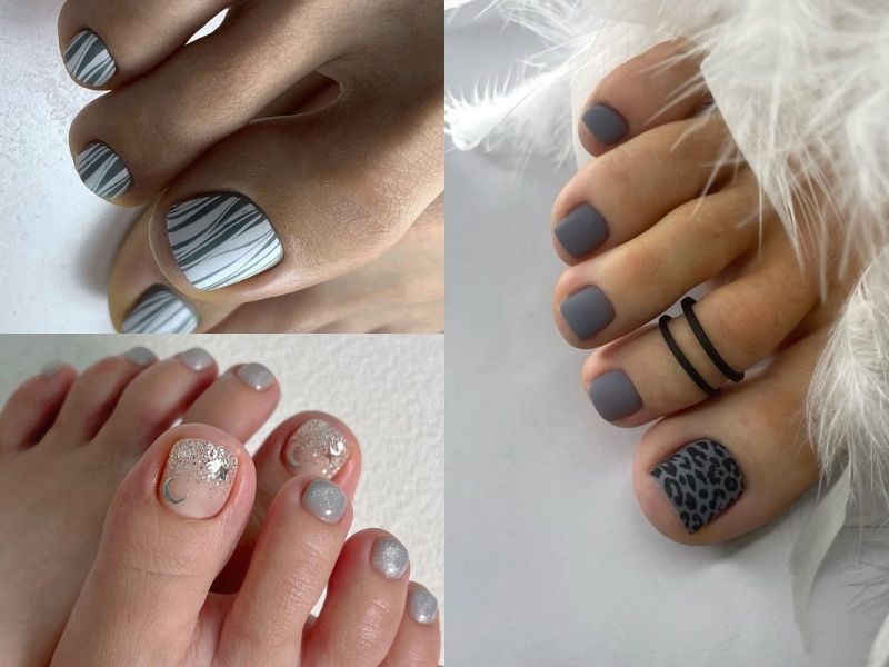 màu sơn móng chân xám