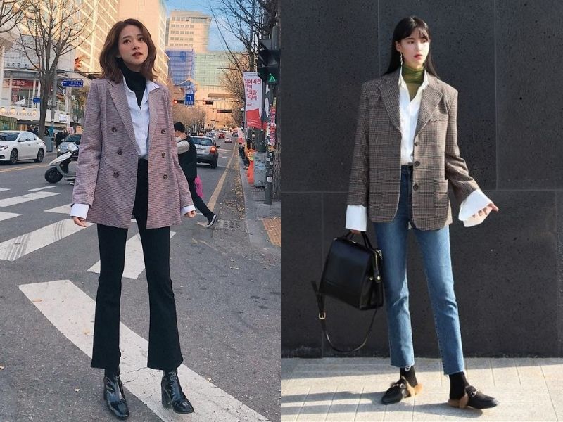 Áo giữ nhiệt phối sơ mi và quần