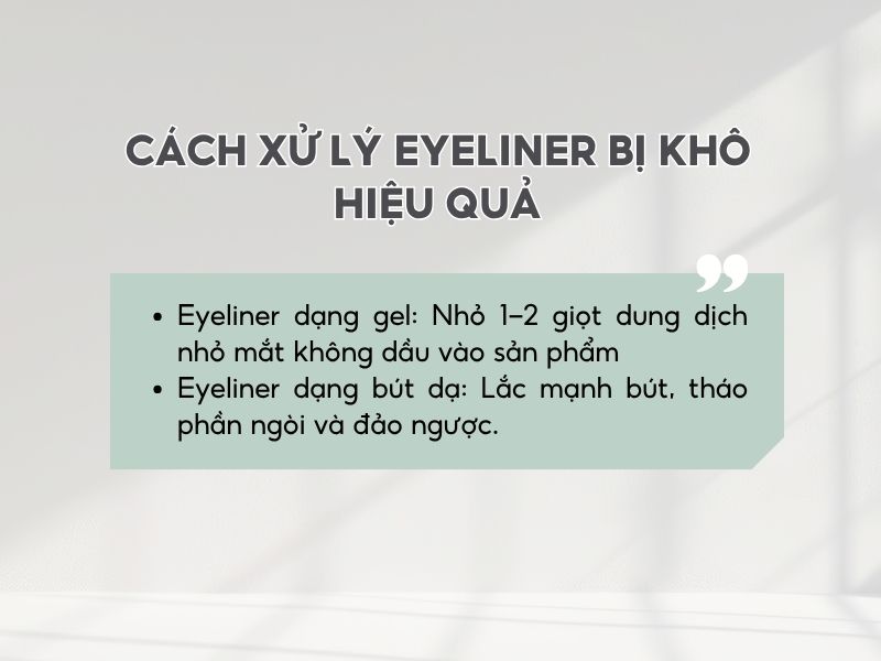 Cách xử lý eyeliner khi bị khô hiệu quả