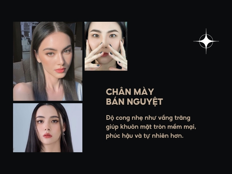 Chân mày bán nguyệt thanh tú