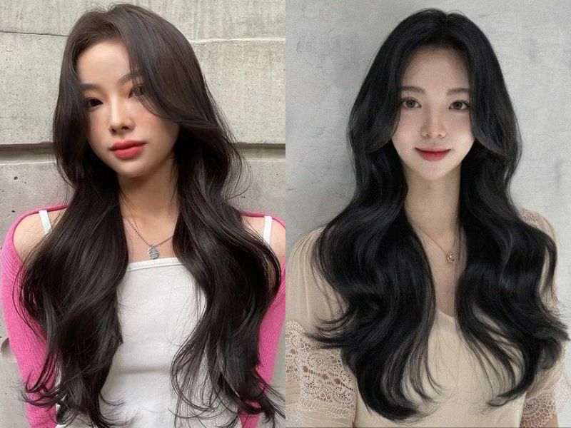 tóc layer dài xoăn nhẹ