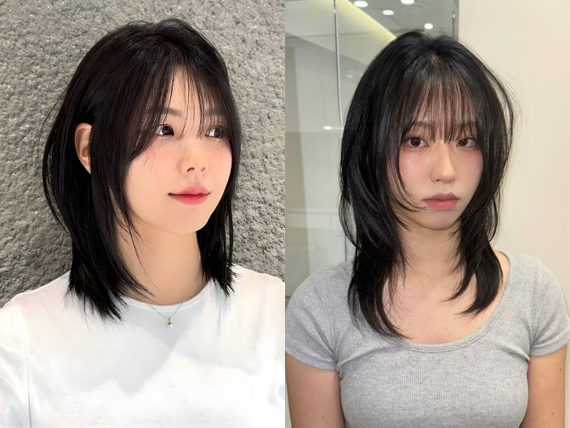 Tóc mullet layer ngắn ngang vai 