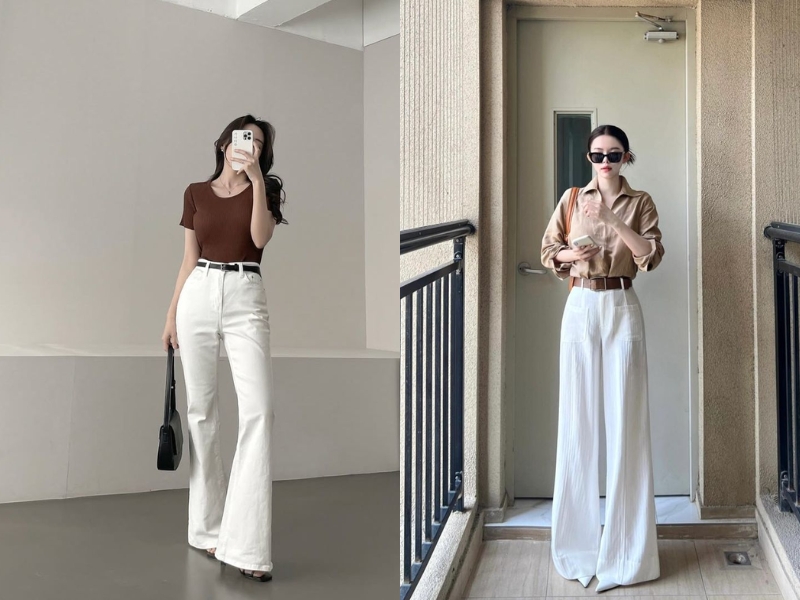 Sắc nâu ấm kết hợp cùng màu trắng 