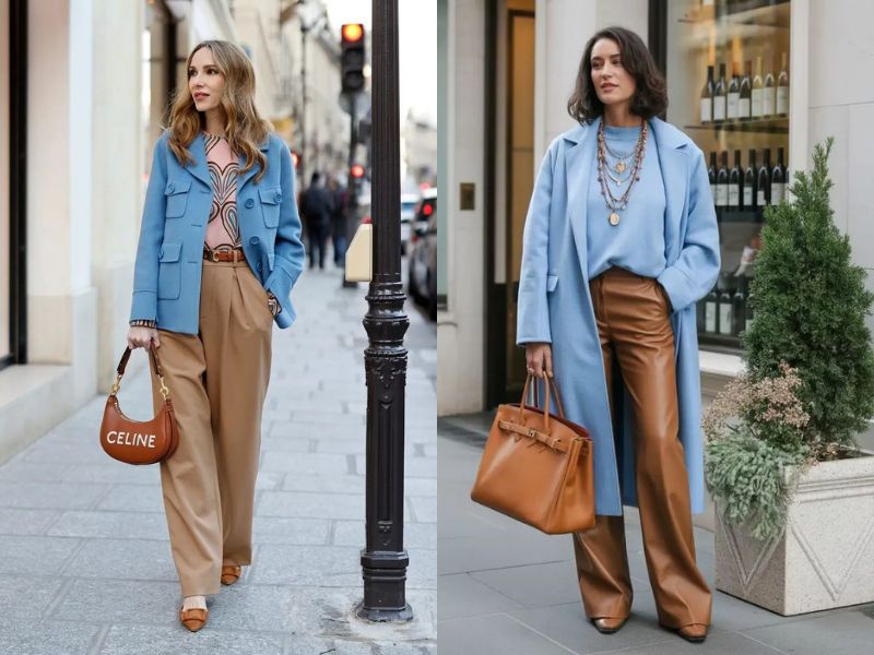phối đồ xanh lơ minimalism