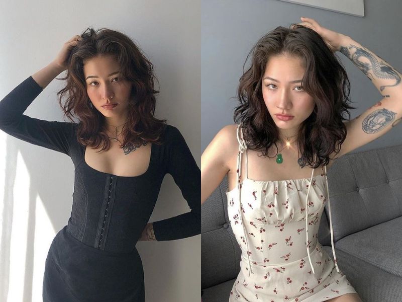 tóc xoăn xù nhẹ