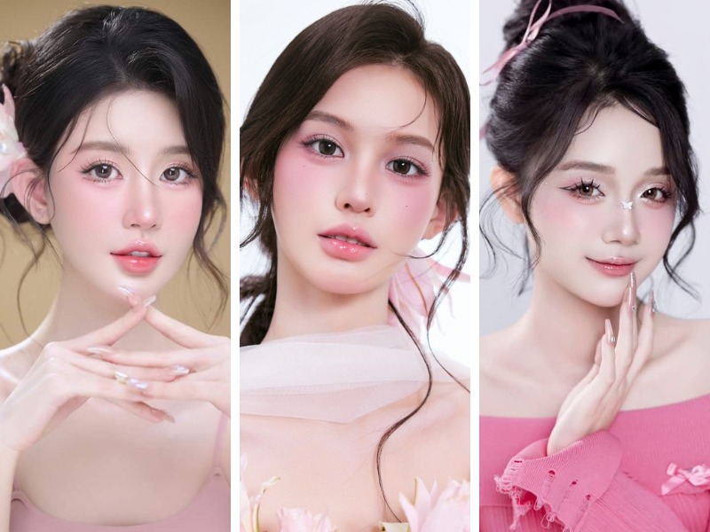 Makeup tone hồng đào