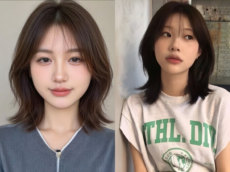 Tóc mullet layer uốn chữ S 